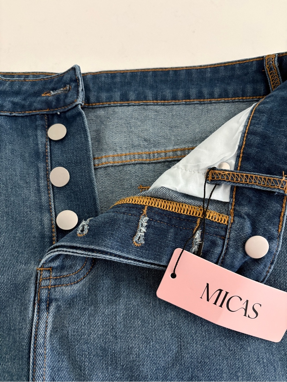 Micas Reversible Denim Pocket Mini Skirt - XL - Picture 6 of 12